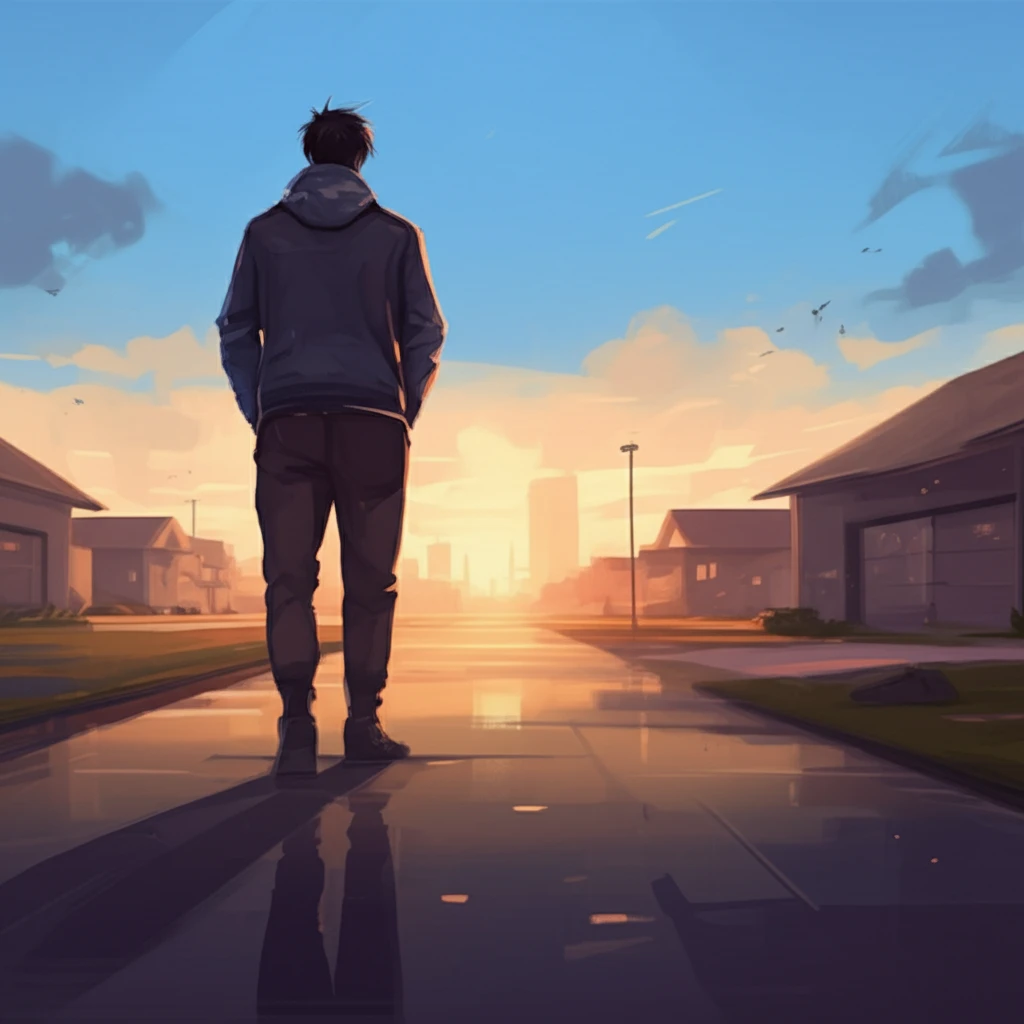 Person walking towards a sunset, symbolizing a positive retirement.