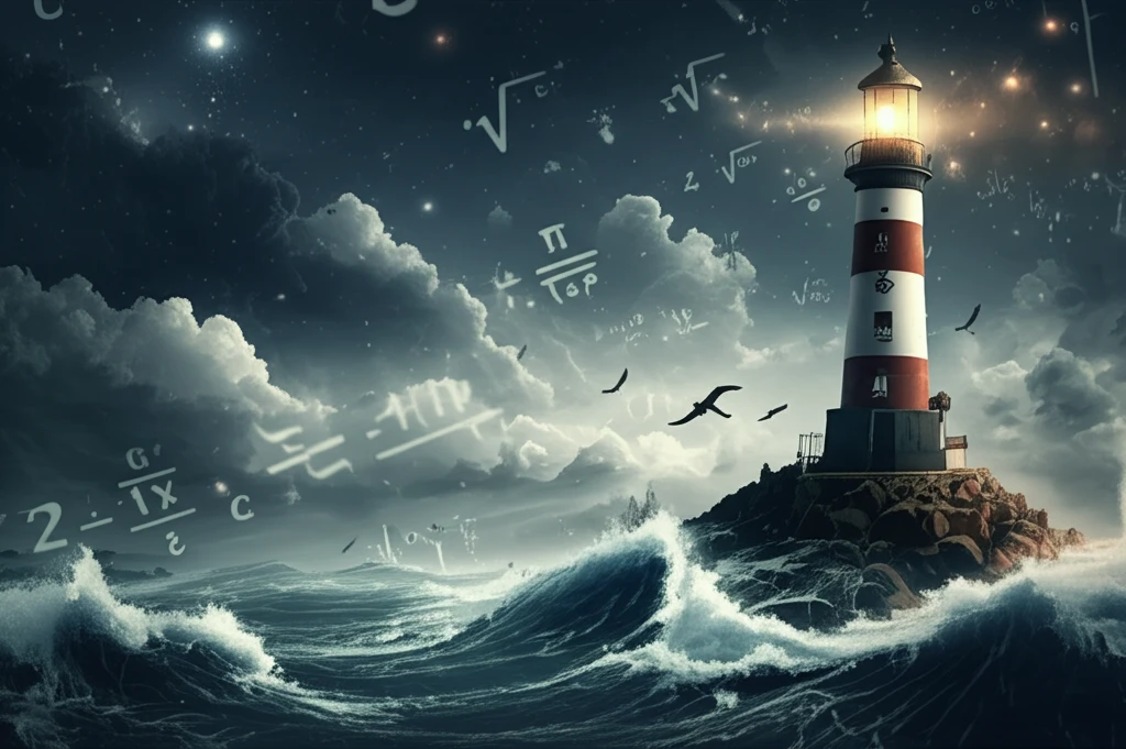 Stormy financial sea with lighthouse representing robust investment strategies.