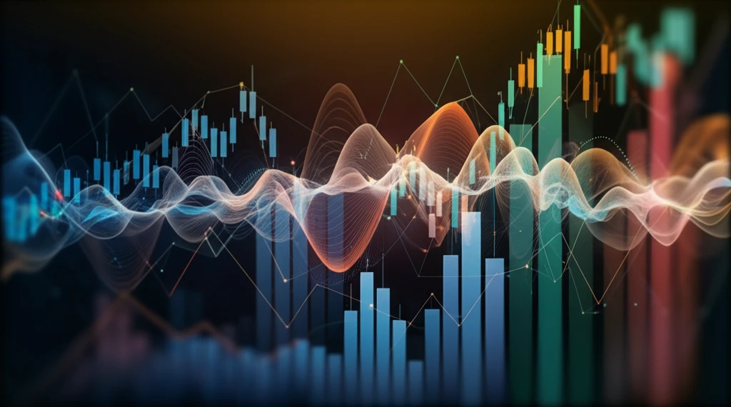 Abstract wavelets interacting with a market trend graph