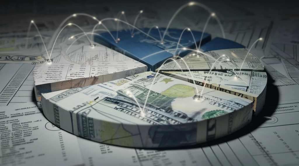 World map constructed from financial documents, symbolizing machine learning's role in global trade.