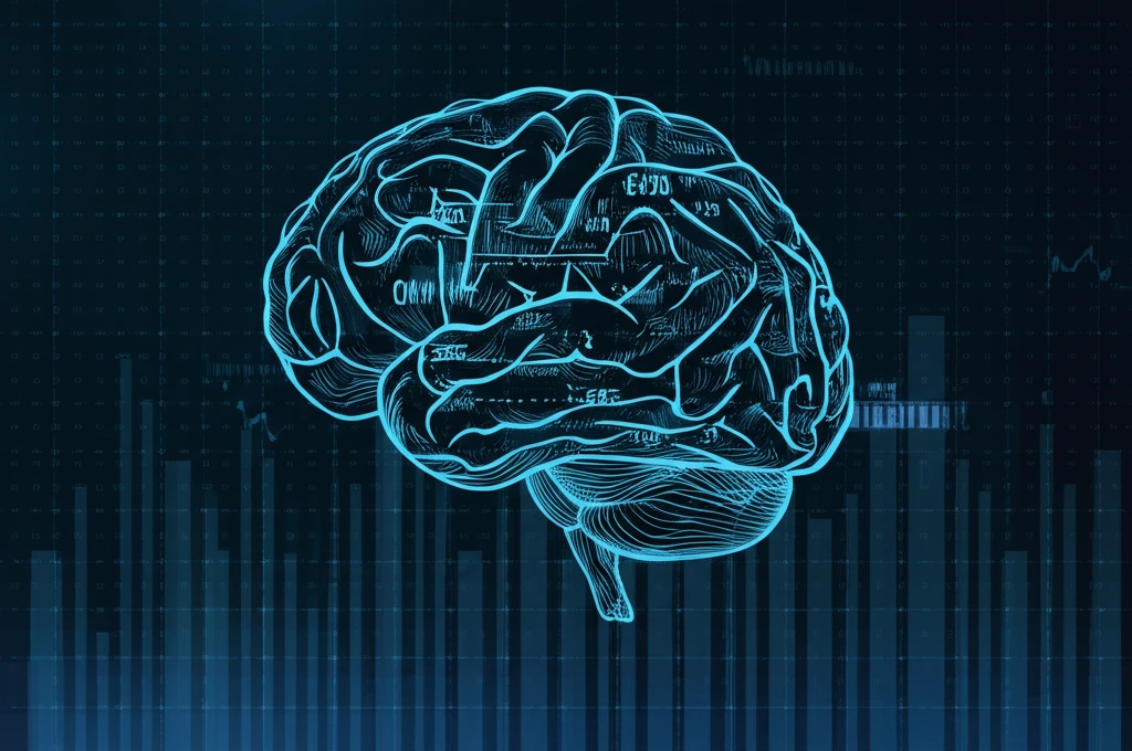 AI brain analyzing Wyckoff accumulation patterns in financial chart