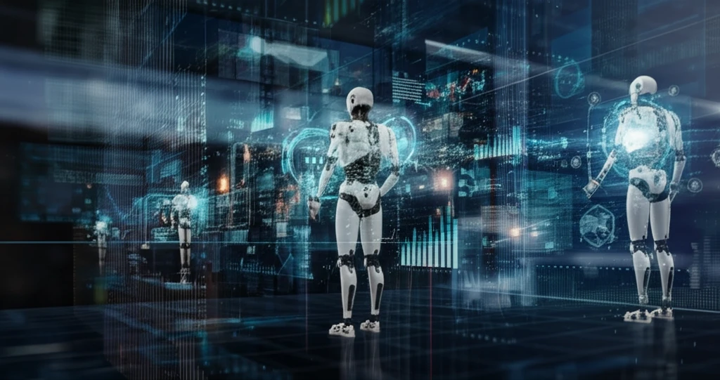 AI agents trading in a futuristic stock market