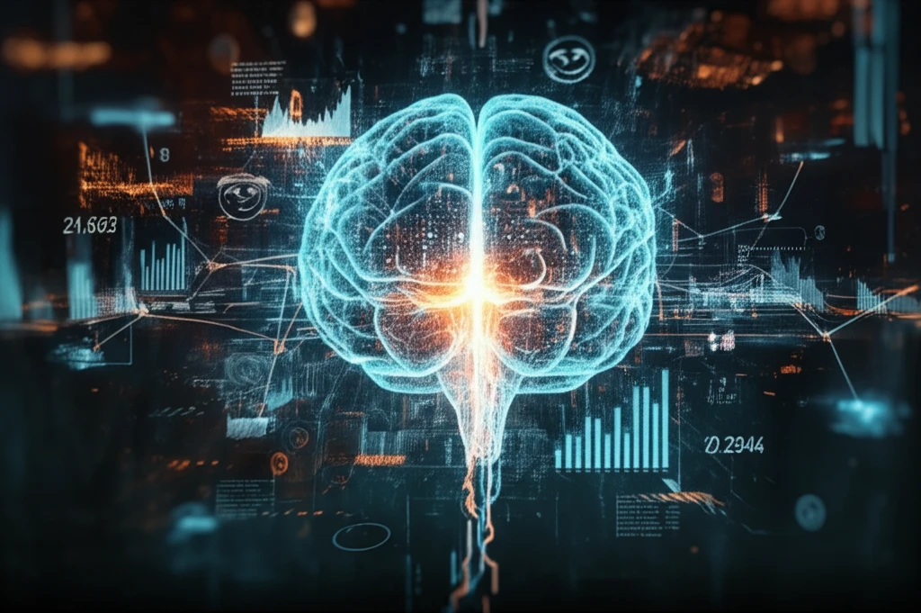 AI brain analyzing stock market data