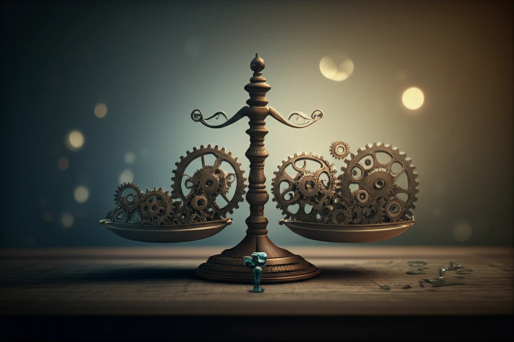 Balanced scales representing flexibility in a two-sided platform