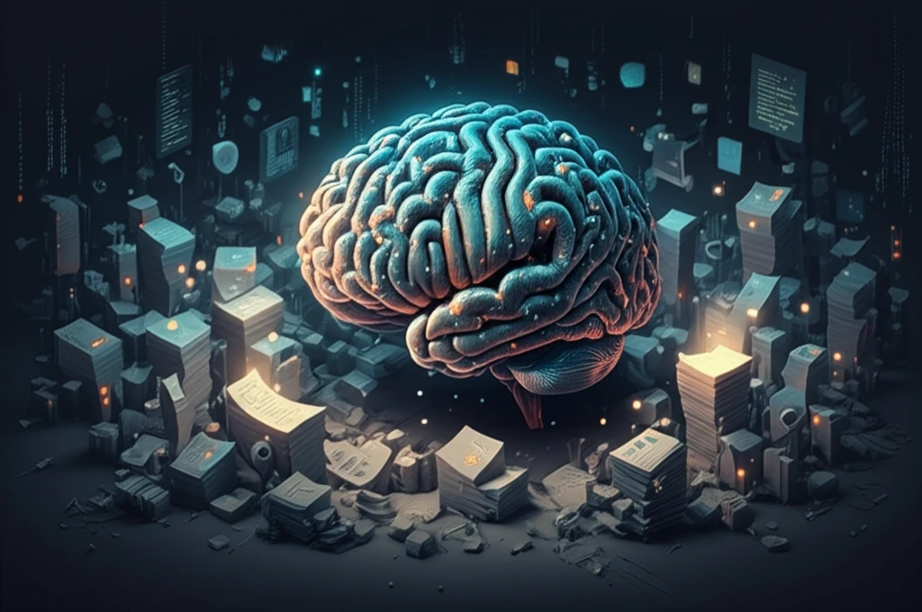 AI brain analyzing financial documents.