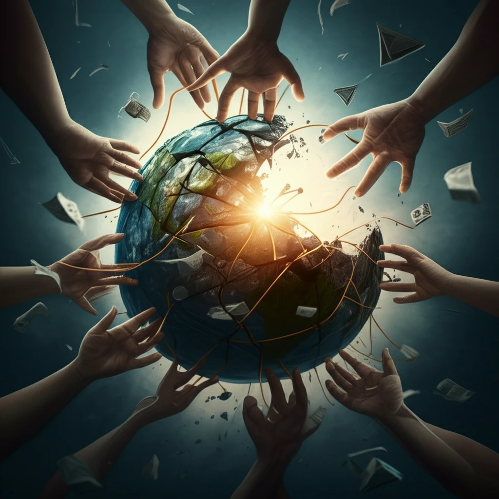 Global cooperation mending a fractured Earth.