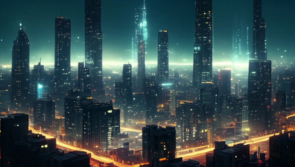 Cityscape evolving into a neural network.