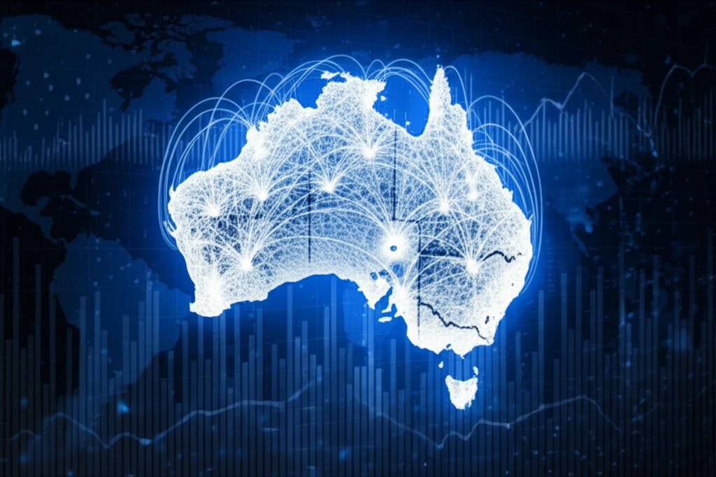 Interconnected websites forming the shape of Australia