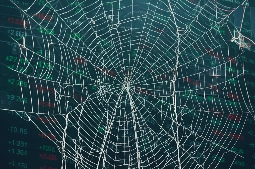 Financial safety net concept, reinsurance spiderweb.