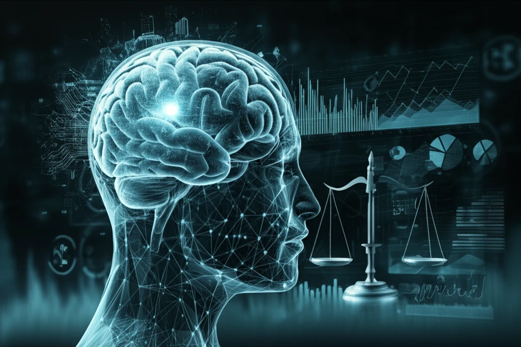 AI Brain and Financial Chart Balancing Risk