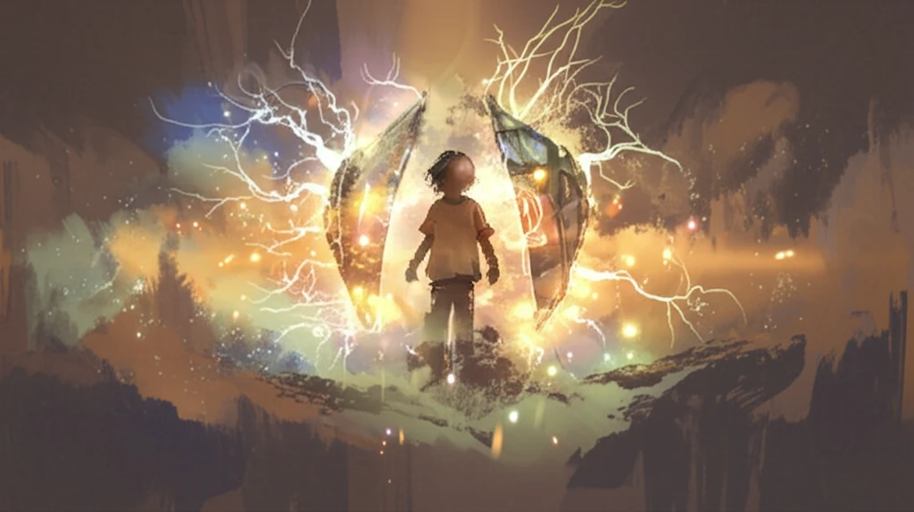 A child surrounded by a protective aura, symbolizing the fight against Familial Mediterranean Fever.