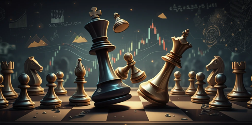 Cooperating chess pieces lifting a larger piece, symbolizing strategic coordination in game theory.