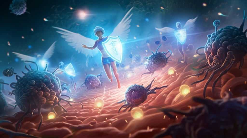 Microscopic battle between TRAIL proteins and cancer cells, empowered by GSK-3 inhibitors.