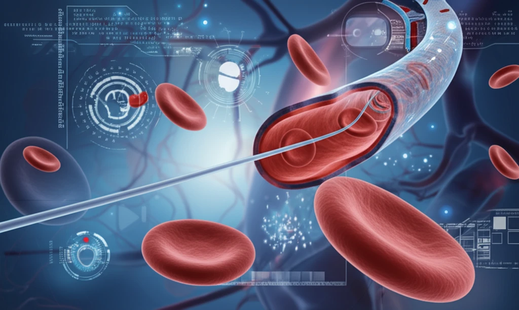 Balloon-guide catheter in cerebral artery, symbolizing controlled stroke treatment.