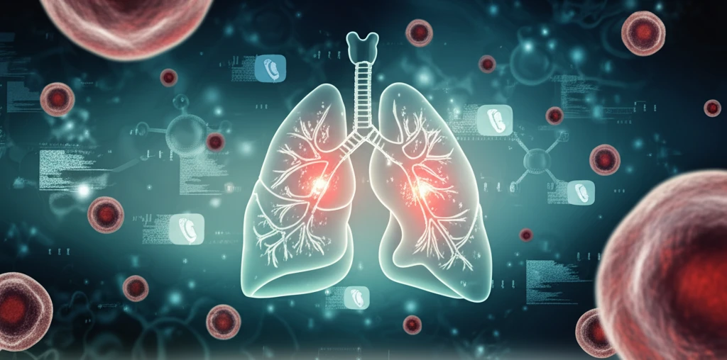 Healthy lungs surrounded by protective T-cells.