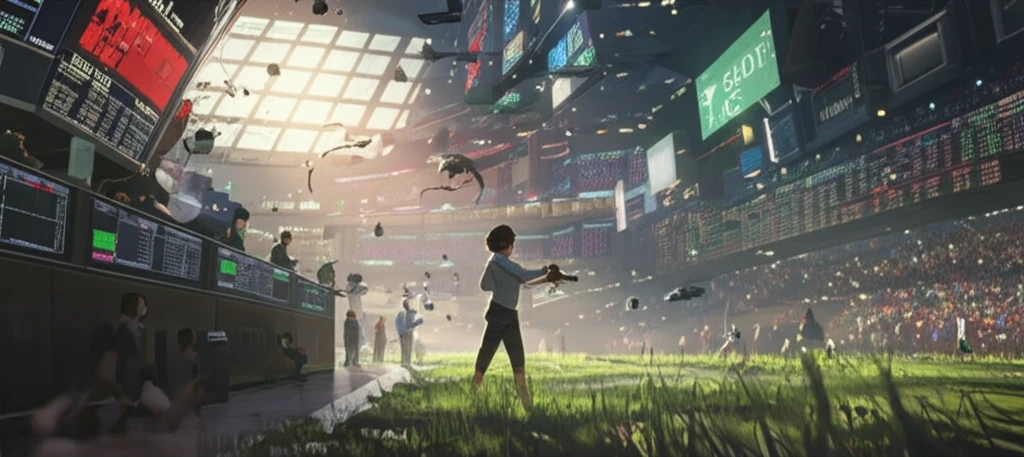 Stock market transforming into open field