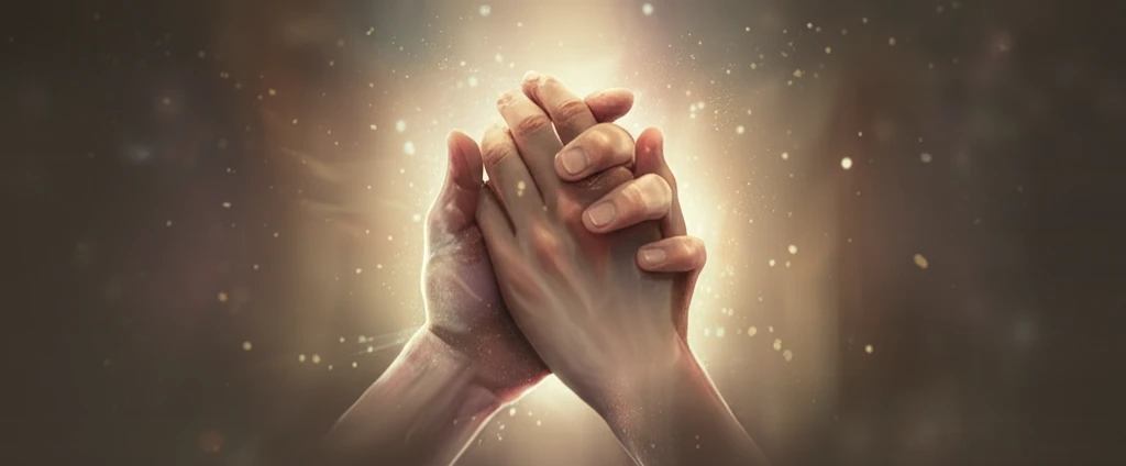 Hands intertwined, symbolizing the bond between a caregiver and a person with dementia.