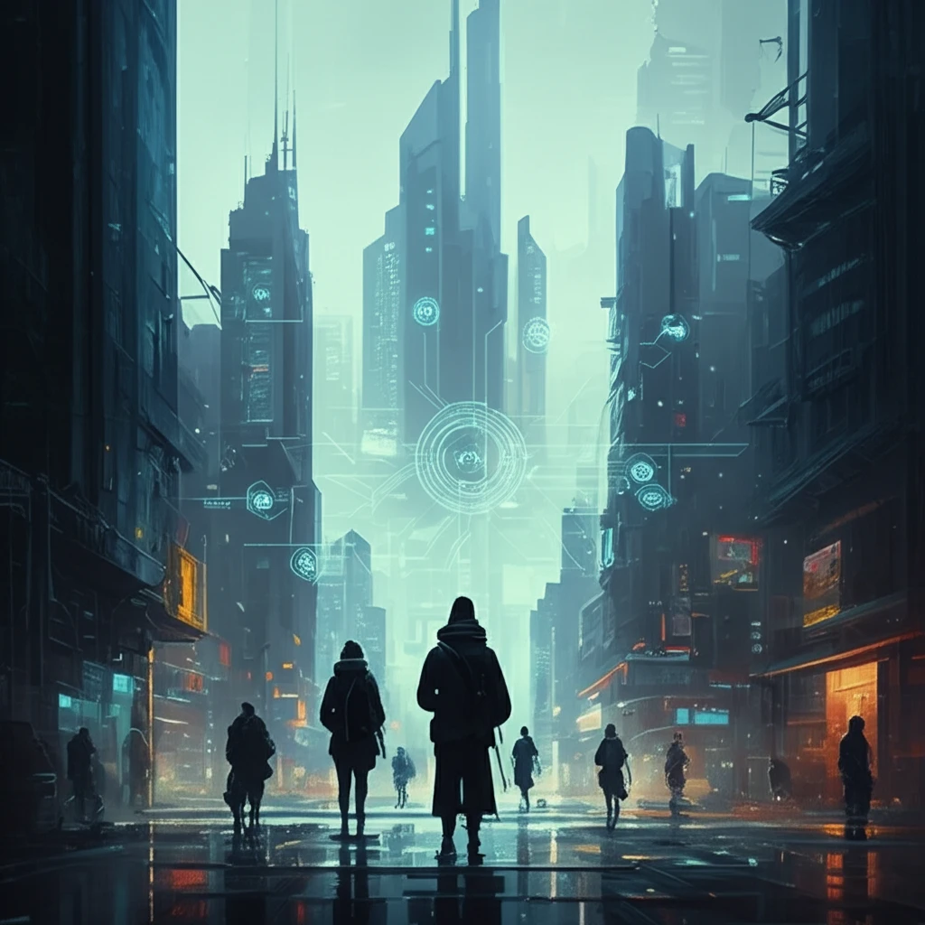 Futuristic cityscape representing the blend of centralized and decentralized crypto exchanges.