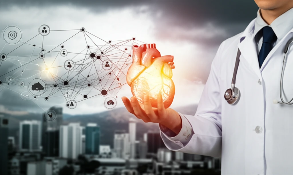 Doctor holding a heart, symbolizing doctor-patient communication.
