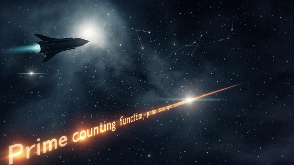 Surreal illustration of prime numbers as glowing stars along an infinite number line.