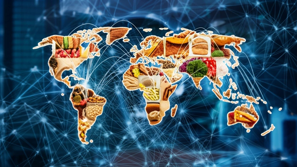Global food supply chain monitoring with digital network connections