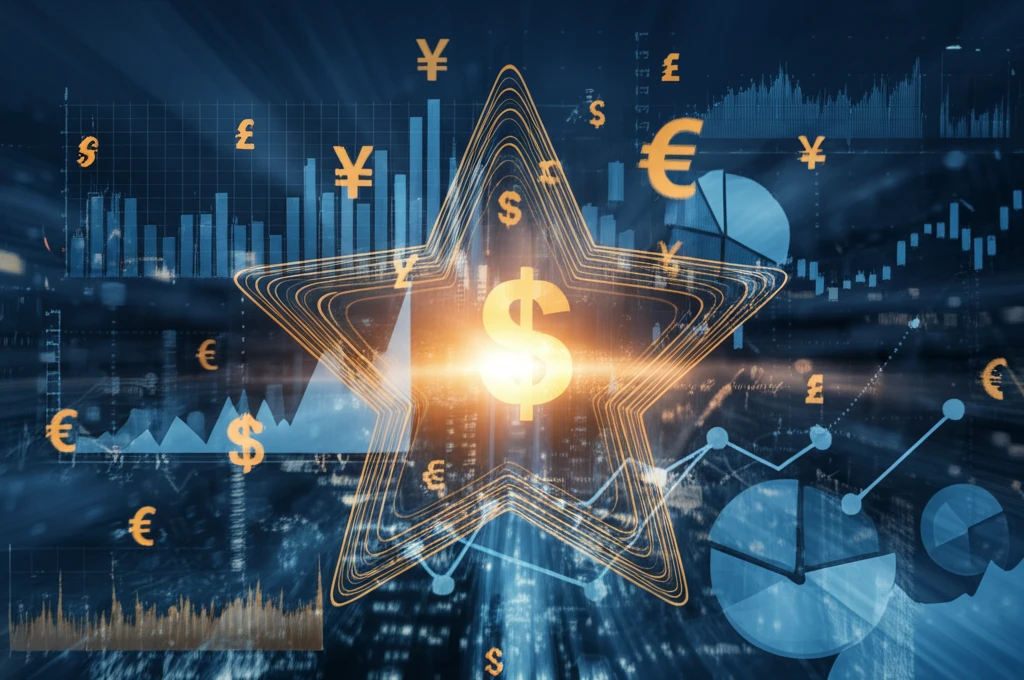 Star-shaped risk measures protect your investments with financial symbols.