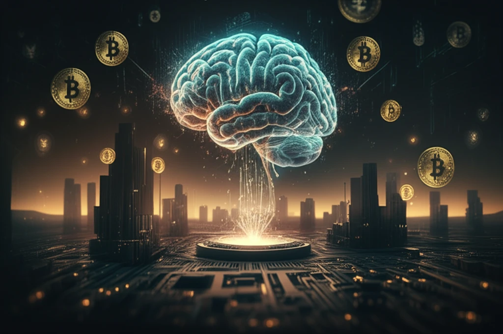 AI brain analyzing cryptocurrency flow