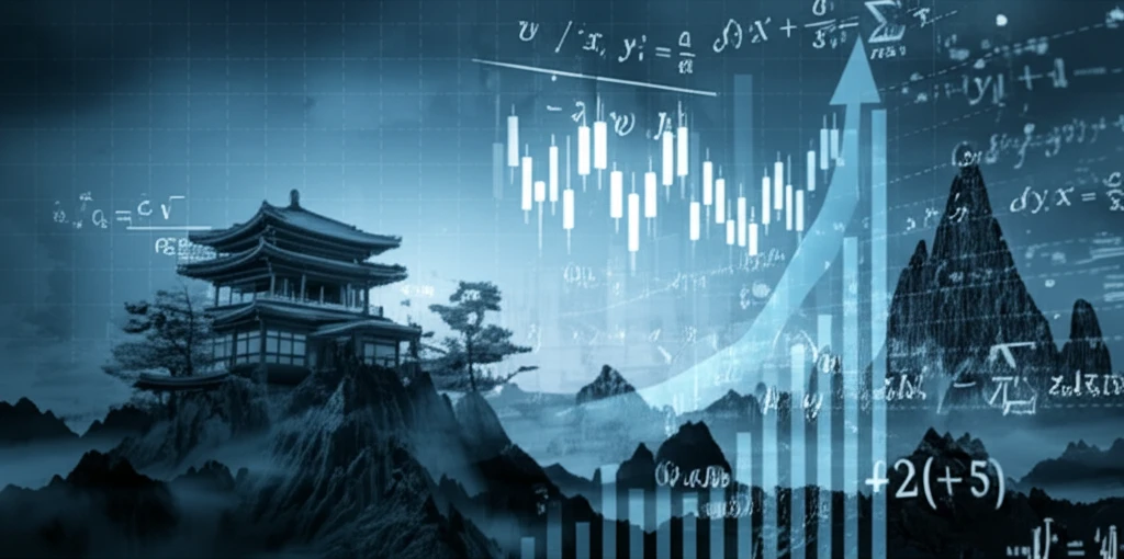 Surreal illustration of Asian options and implied volatility.