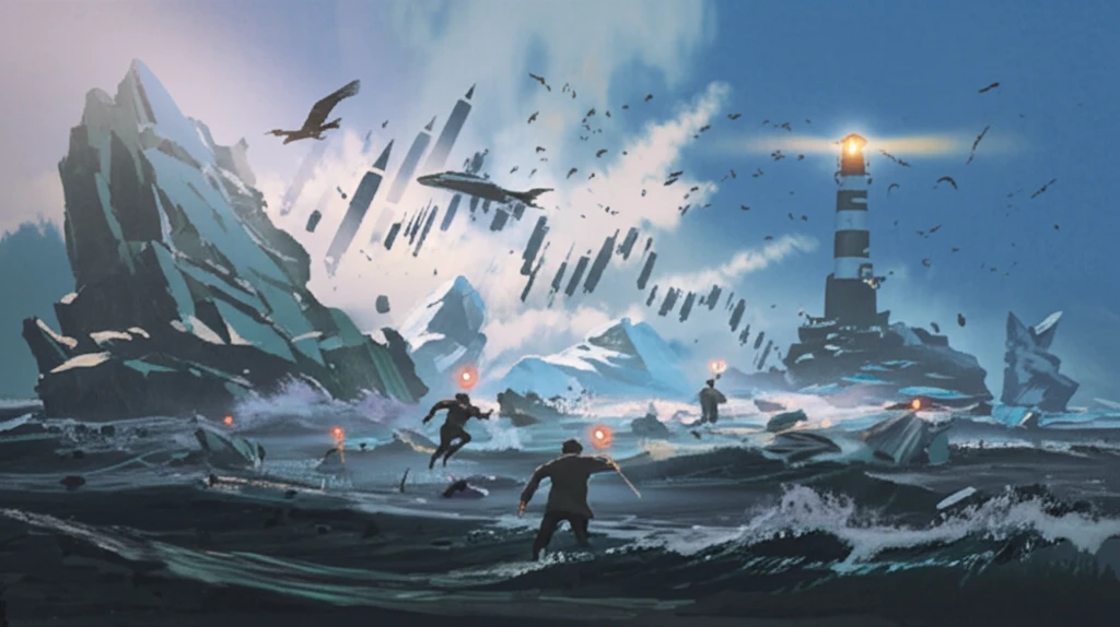 Investors navigating a stormy financial sea.