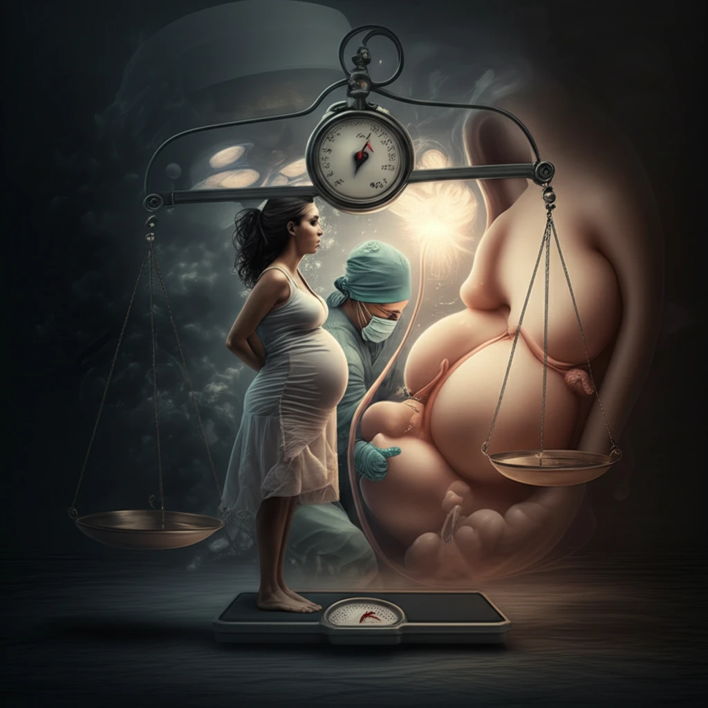 Illustration comparing C-section and vaginal birth rates, highlighting the rising trend of C-sections.