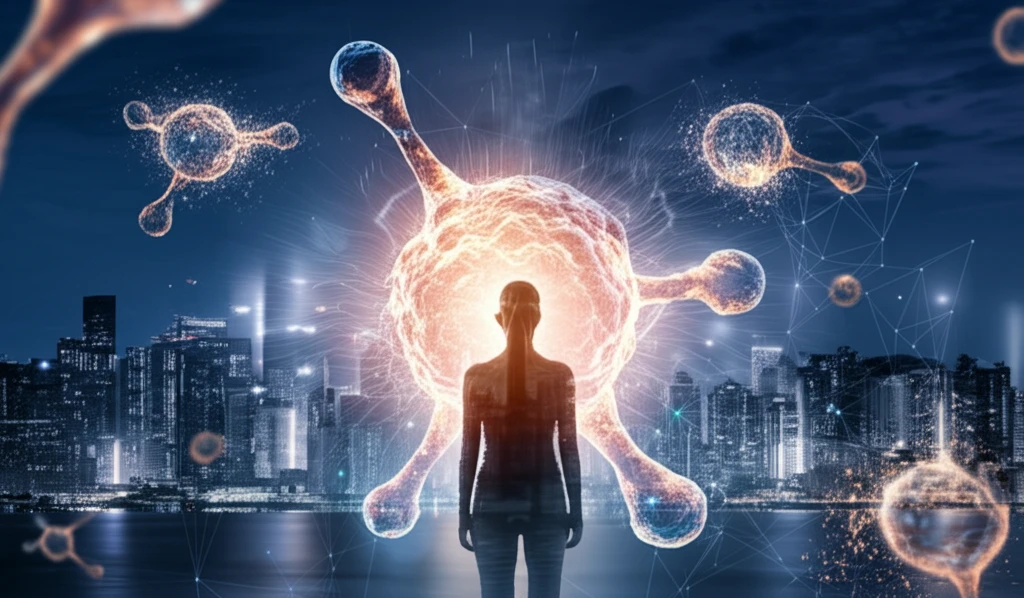 A surreal image showcasing the benefits of omega-3s and SPMs for overall wellness.