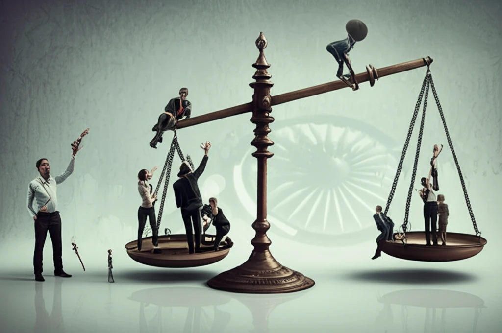 Scales of Justice representing the economic and social classes.