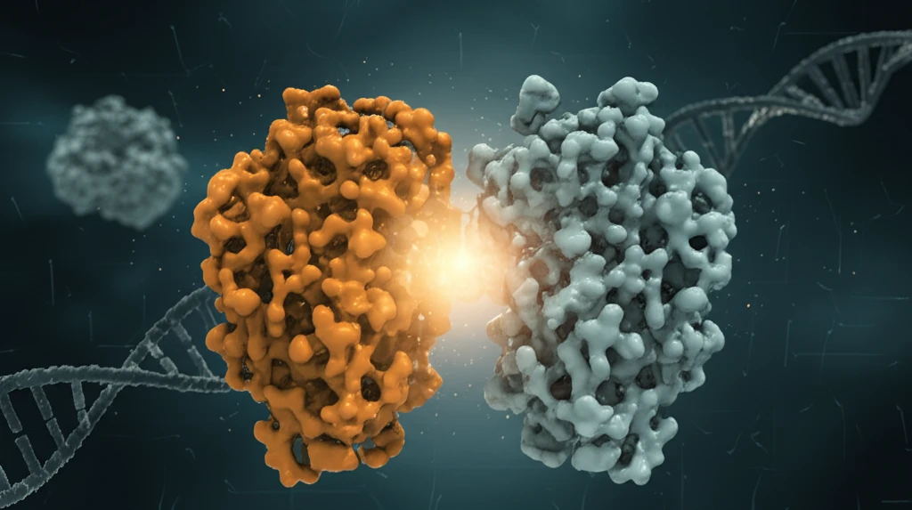 Glucocorticoid receptor dimer transforming to illustrate enhanced anti-inflammatory effects.
