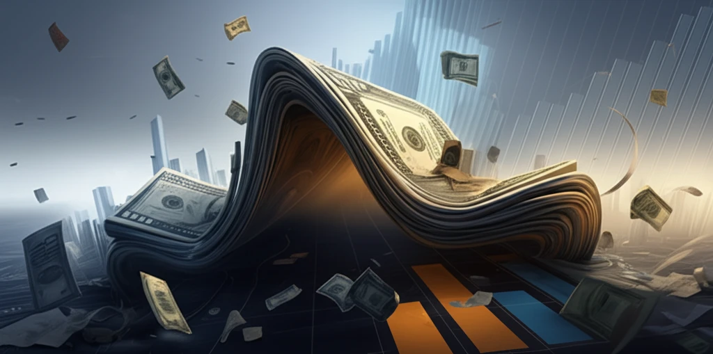Distorted stock market landscape symbolizing investment biases.