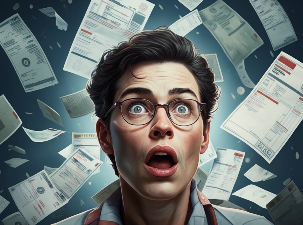 Surreal illustration of medical bill shock