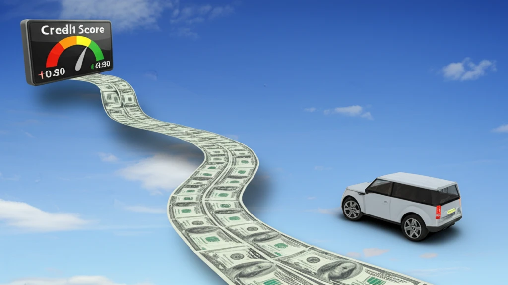 Car loan transforming into money to represent credit risk convergence