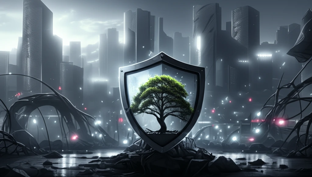 Serene financial landscape protected by MMV strategy.