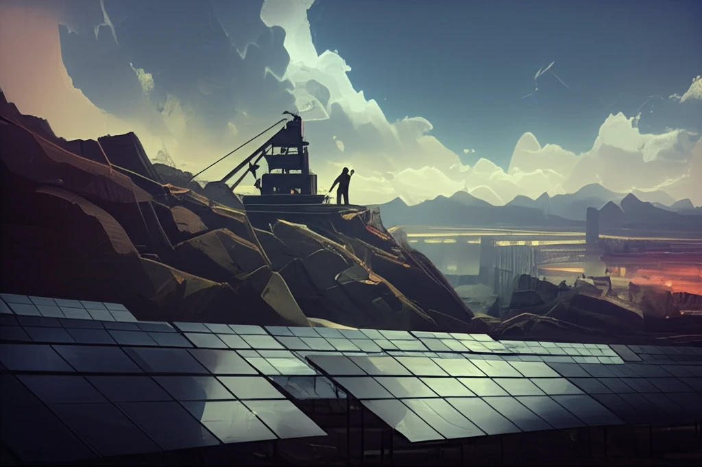 Coal mine transforming into solar farm.