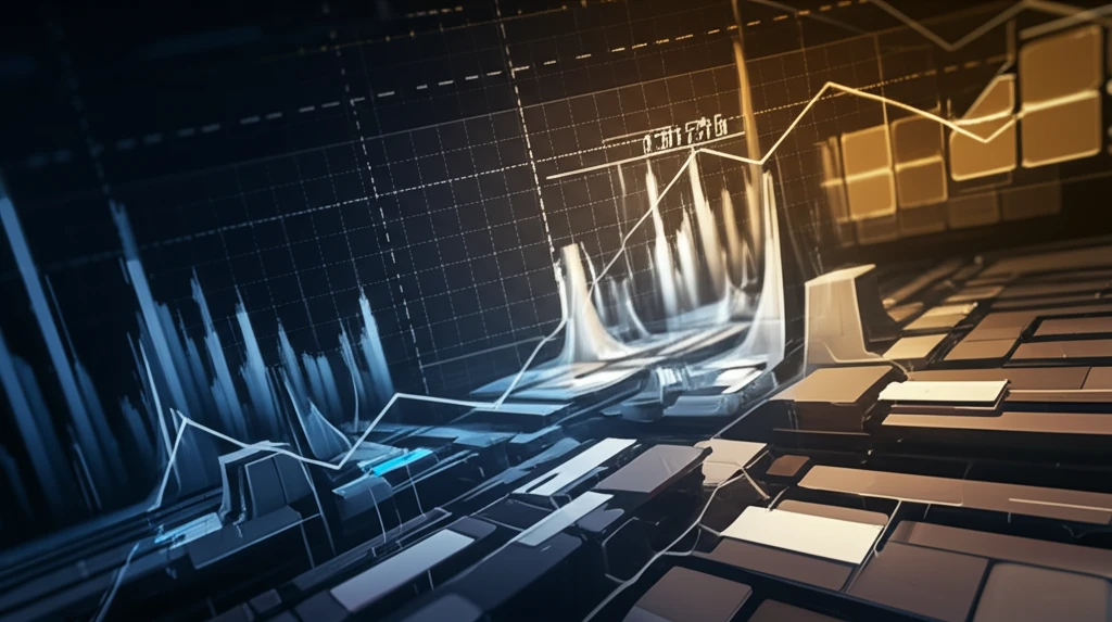 Fractal landscape merging with a financial chart, symbolizing rough volatility.