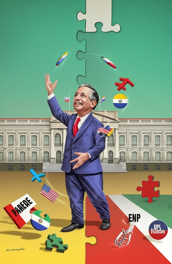 Latin American president juggling political symbols