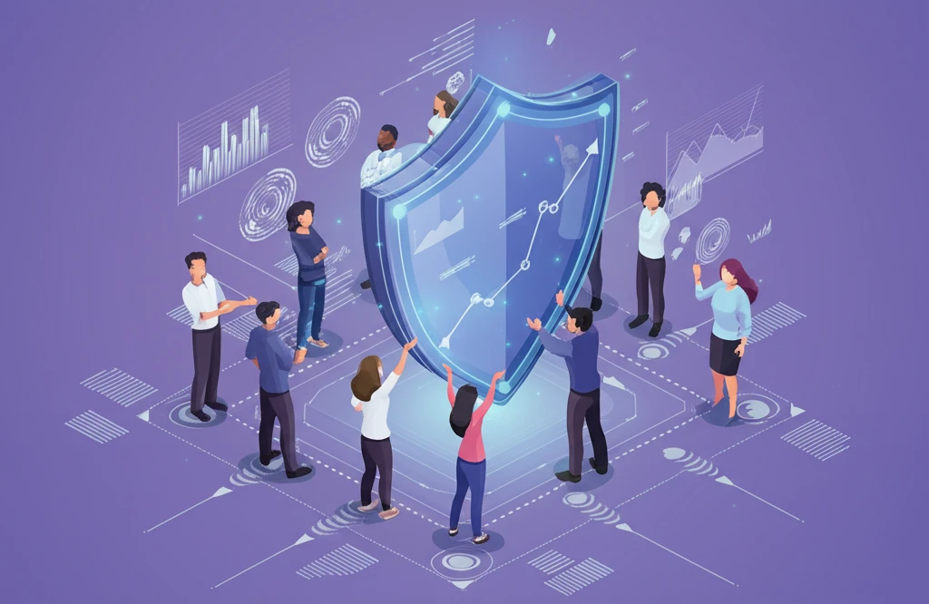 Protective shield over a cityscape representing super-hedging strategies.