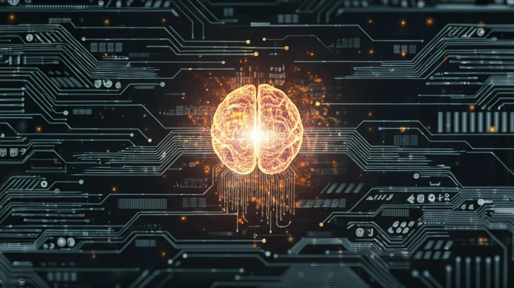 AI brain analyzing financial data network.