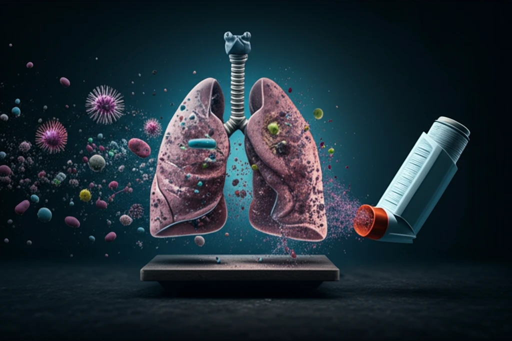 Balance of bacterial and fungal disrupted by inhaler.
