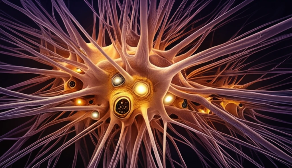 Surreal illustration of nerves intertwined with hives.