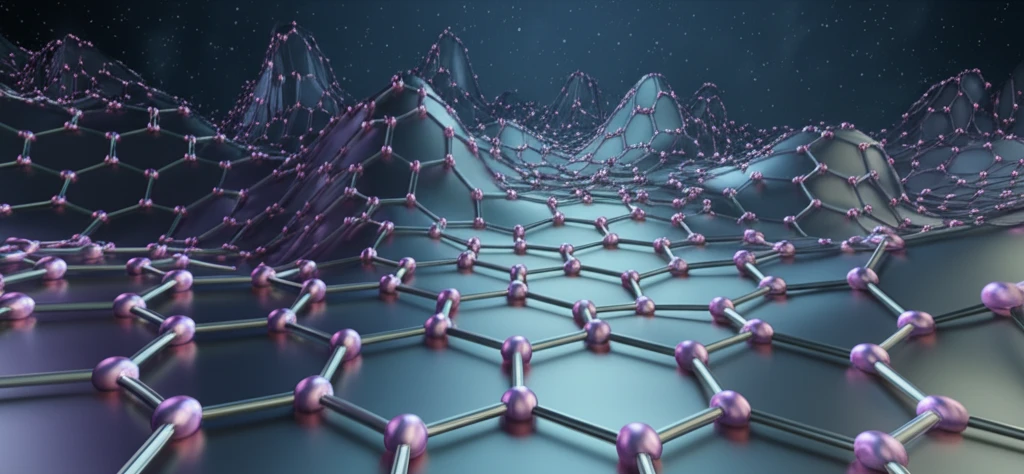 Surreal illustration of silicene morphing into a magnetic field