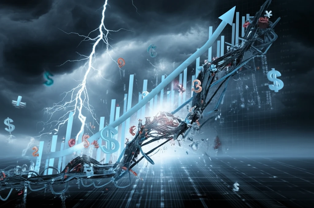Dynamic Investment Growth: A stylized graph adapts to turbulent financial data, symbolizing robust nonlinear control.