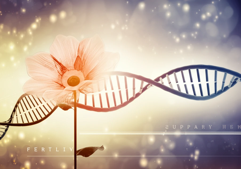 DNA strand with flower symbolizing fertility