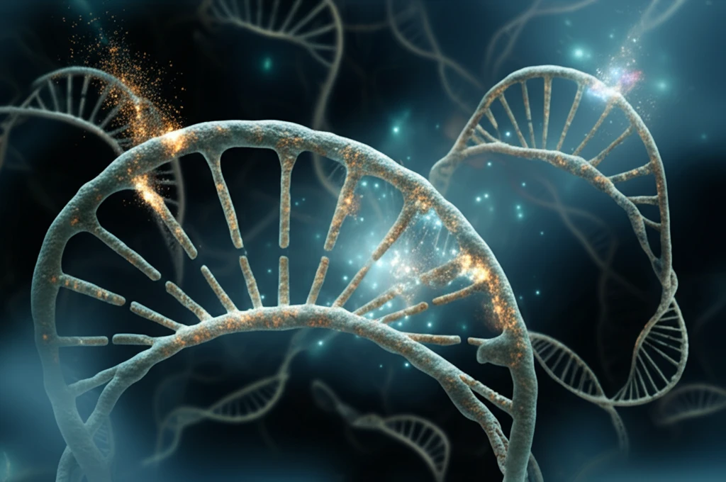 Interconnected RNA structures symbolizing non-coding RNA's influence on health.