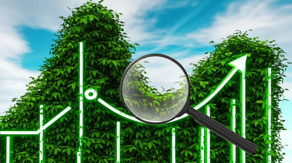 Economic Chart Transforming into a Garden