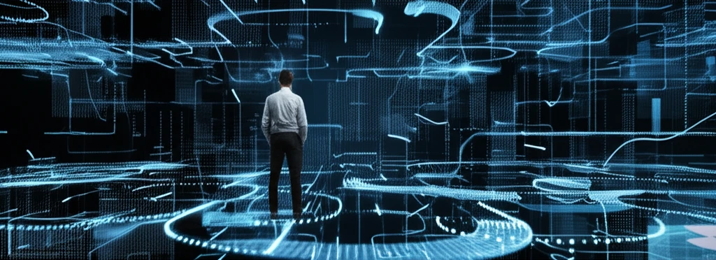 Surreal illustration of interconnected financial markets, symbolizing strategic interactions and data flows.